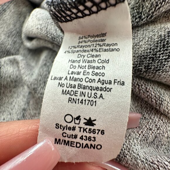 143 Story By Line Up Long Sleeve Babydoll Top Striped Medium Relaxed Fit - Picture 4 of 13